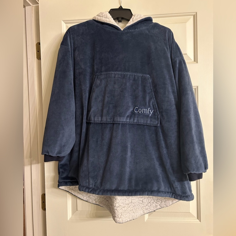 The Comfy Jr. Oversized Navy Plush Hoodie